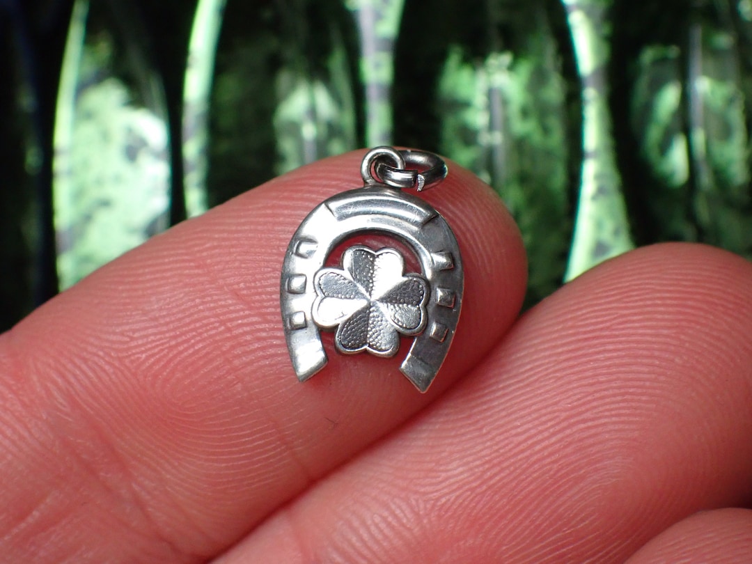 Charm Porte-bonheur Fer à Cheval En Argent Sterling Vintage - 1,6 G / 1,6 Cm, Occasion Bon état