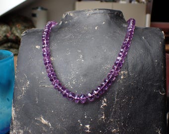 Vintage Faceted Amethyst Bead Necklace