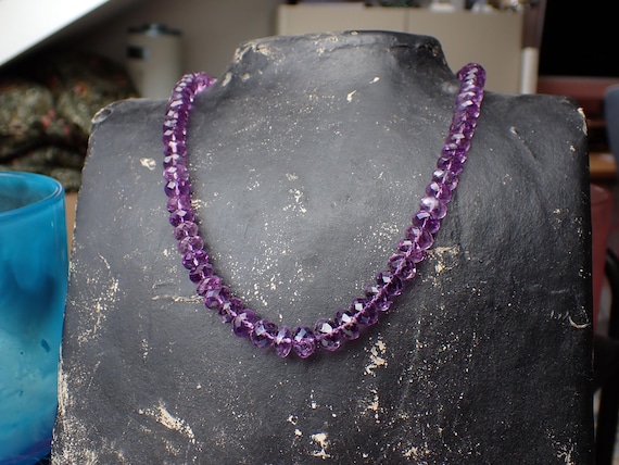 Vintage Faceted Amethyst Bead Necklace