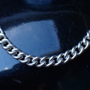 Antique Late Victorian Sterling Silver Curb Link Chain Bracelet, hallmarked 1893