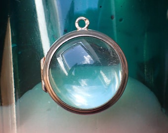 Vintage European Silver Double Sided Round Glass Locket