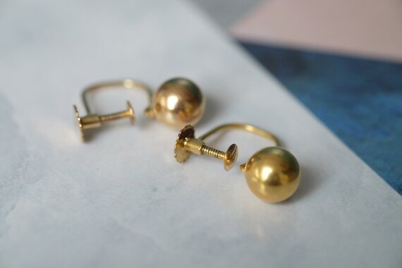 Antique Late Victorian 9 Carat Gold Orb Screw Ear… - image 7