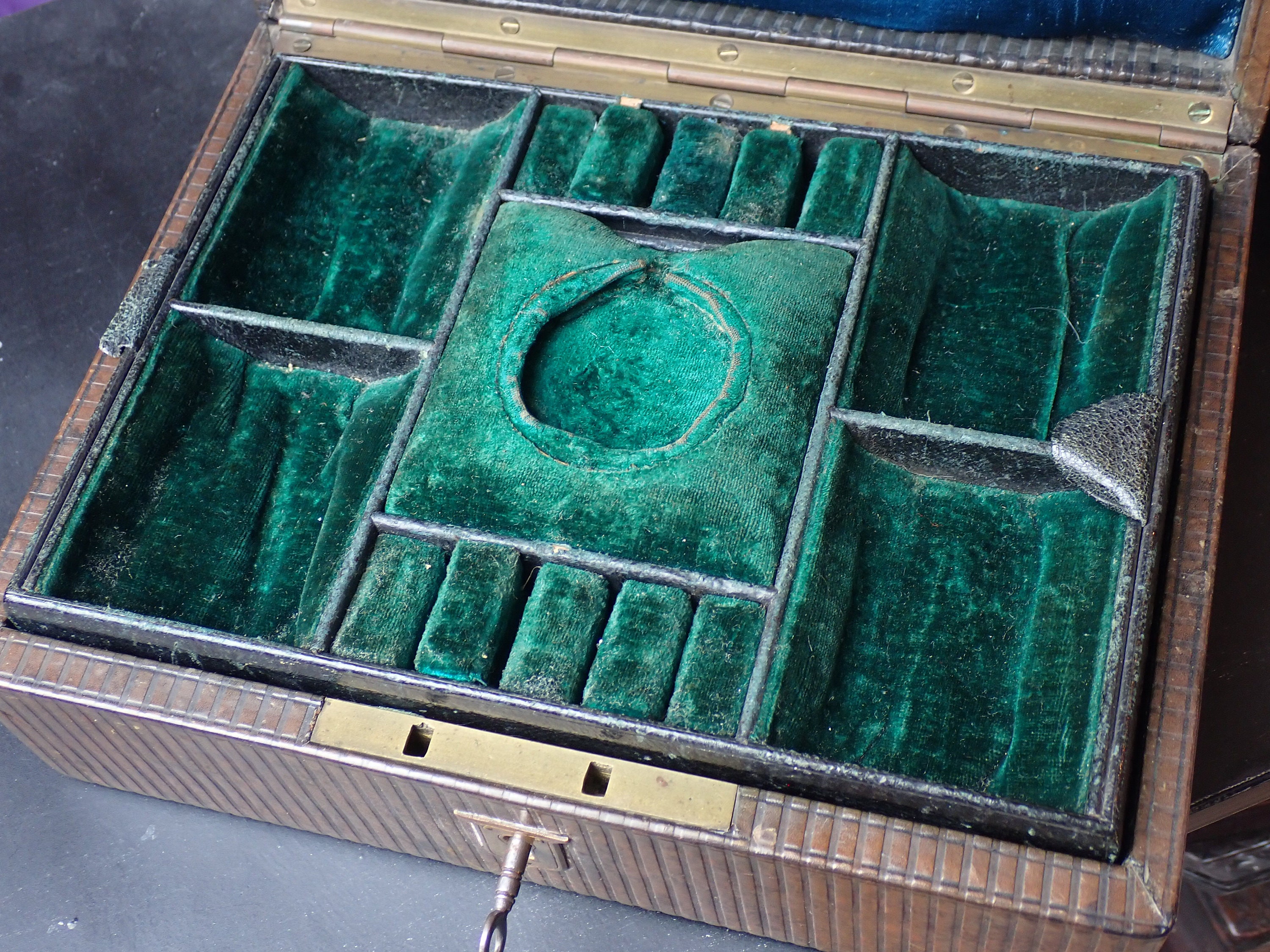 Antique Victorian Multi Ring Tray Jewelry / Jewellery Box