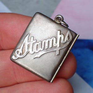 Antique Edwardian Sterling Silver Stamp Holder Locket, hallmarked 1914