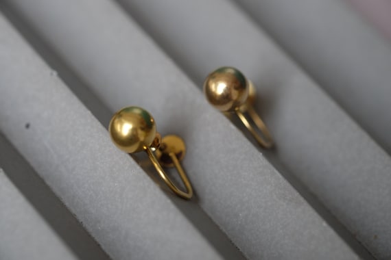 Antique Late Victorian 9 Carat Gold Orb Screw Ear… - image 9