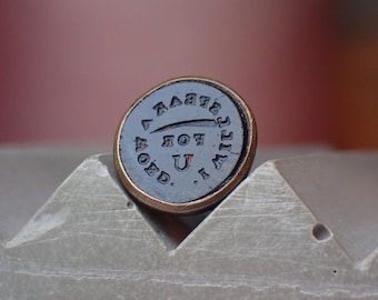 Antique Victorian Pinchbeck "I Will Speak A Word For U" Quill Seal Fob