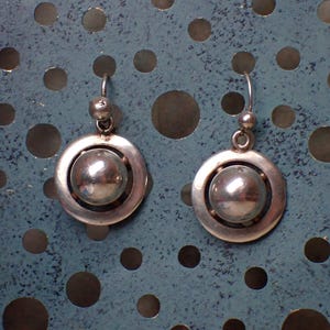 Rare Vintage Sterling Silver Charles Horner Saturn Drop Earrings
