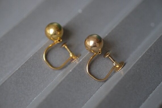 Antique Late Victorian 9 Carat Gold Orb Screw Ear… - image 8