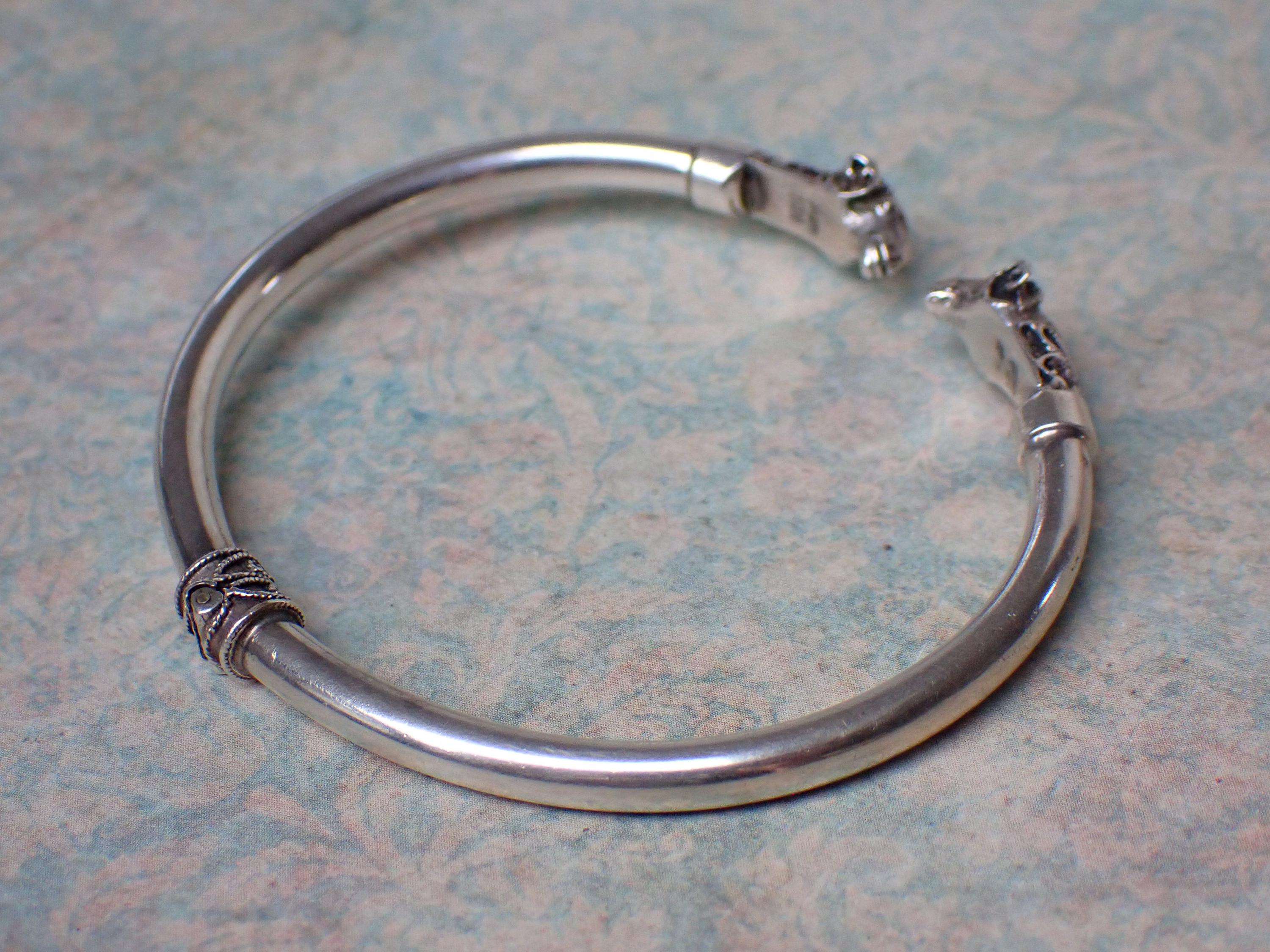 Antique European Silver Ram's Head Spring Hinged Torque Bangle - Etsy