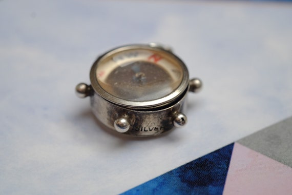 Vintage Sterling Silver Miniature Compass Charm P… - image 6