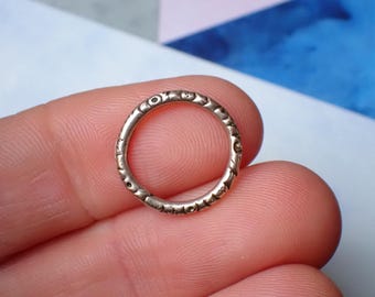 Antique Georgian Era Gold Filled Split Ring, 17 mm outer diameter