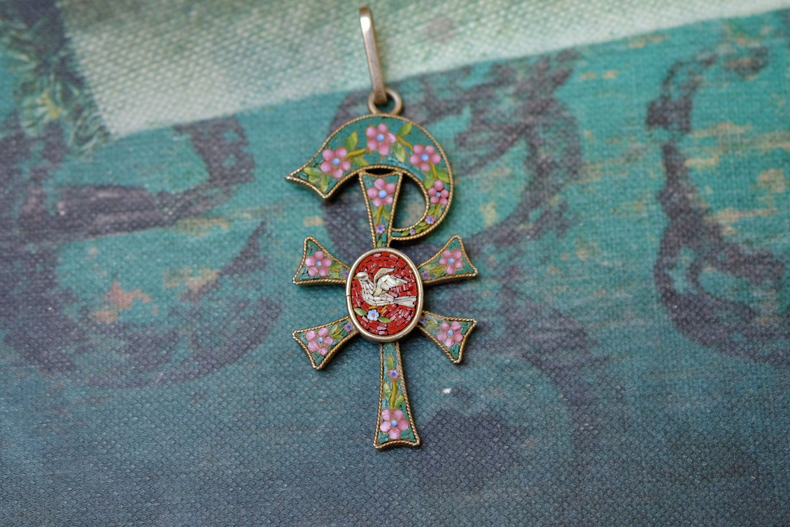 Antique Victorian Italian Silver Micro Mosaic Chi Rho & Dove - Etsy UK