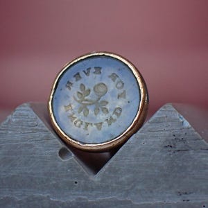Antique Early Victorian Gold Filled Paste &quot;England Forever&quot; Seal Fob
