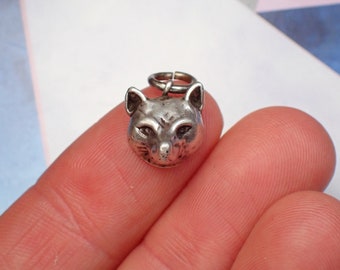 Vintage Sterling Silver Fox Head Charm Pendant