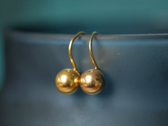 Antique Late Victorian 9 Carat Gold Orb Screw Ear… - image 2