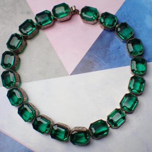 Vintage Czechoslovakian Emerald Paste Bracelet