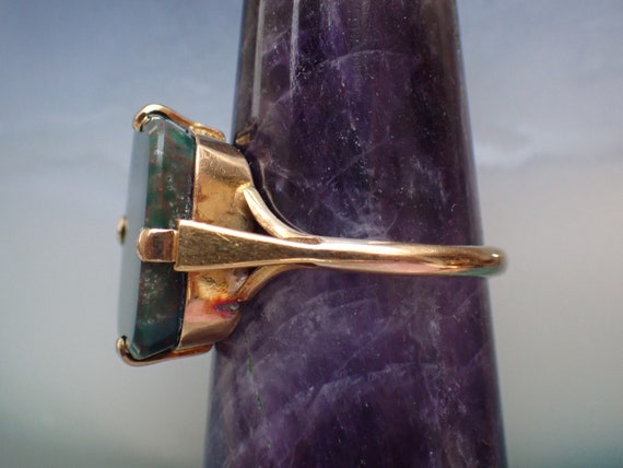 Antique 9ct Gold & Bloodstone Signet Ring - image 3