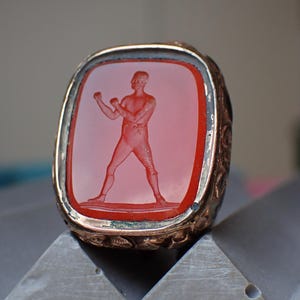 Chunky Antique Early Victorian Carnelian Prizefighter Intaglio Seal Fob