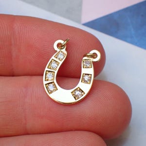 Antique 18ct Gold & Old Cut Diamond Lucky Horse Shoe Pendant