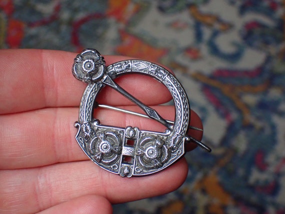 Antique Sterling Silver Celtic Royal Tara Brooch,… - image 2