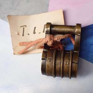 Antique Victorian Brass Working Combination Padlock (With Code)
