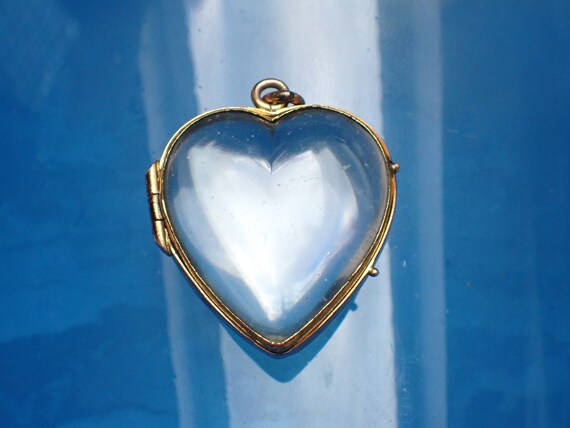 Antique Gilt \u0026 Rounded Glass Heart 