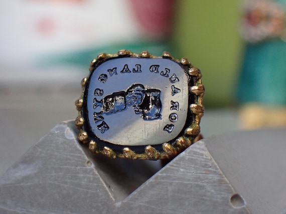 For Auld Lang Syne Seal Fob, Antique Pinchbeck Watch Fob, Victorian Collector Jewelry