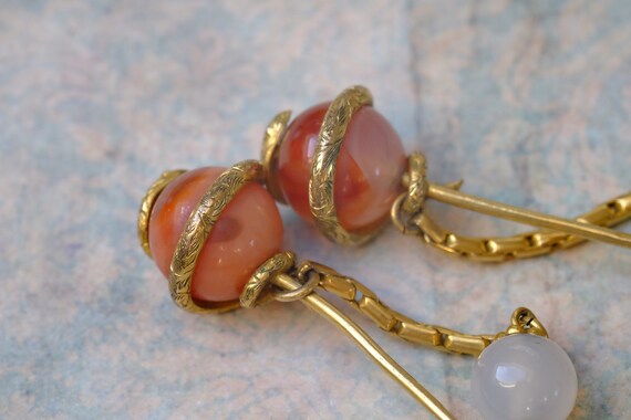 Unusual Antique Victorian Gilt Snakes & Agate Clo… - image 8