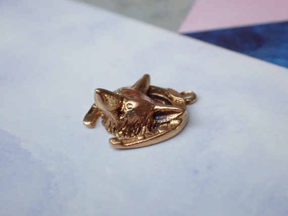Vintage 1960's 9ct Gold Lucky Horse Shoe & Fox He… - image 5