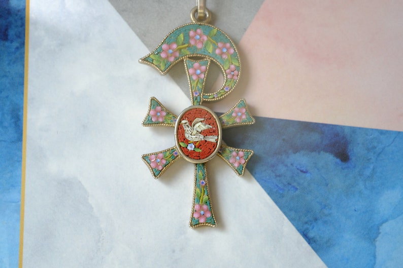 Antique Victorian Italian Silver Micro Mosaic Chi Rho & Dove - Etsy UK