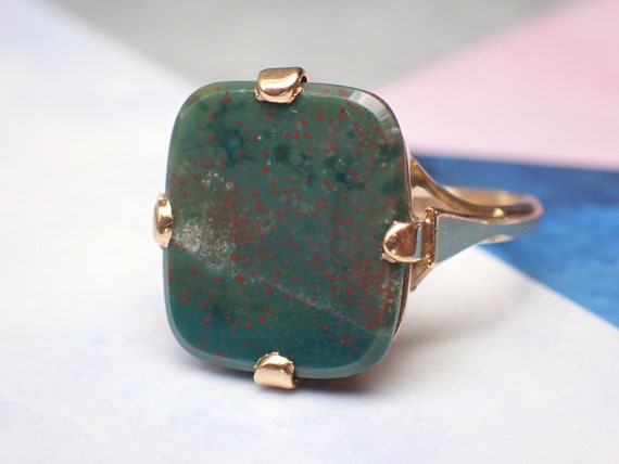 Antique 9ct Gold & Bloodstone Signet Ring - image 10