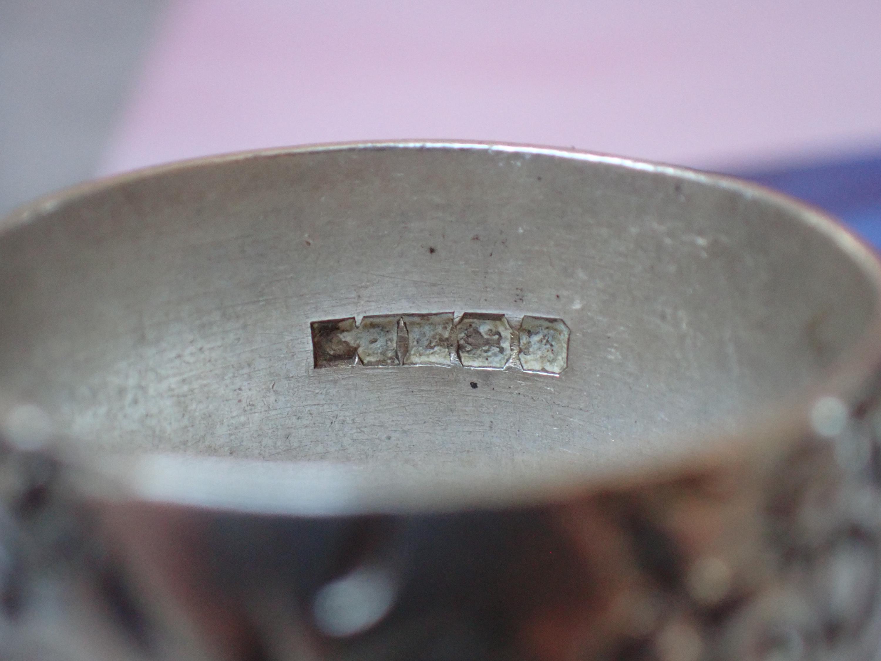 Vintage 1970's Sterling Silver Engraved Flower Wide Band Ring - Etsy