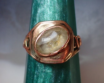 Antique Georgian Gold Filled Foiled Paste Ring, circa 1820