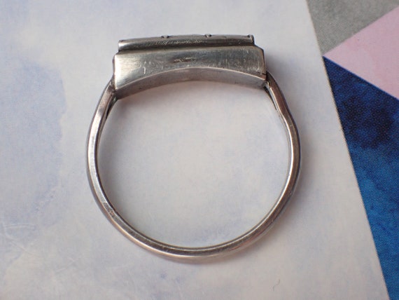 Huge Antique Silver Foiled Flat Cut Garnet Trilog… - image 7