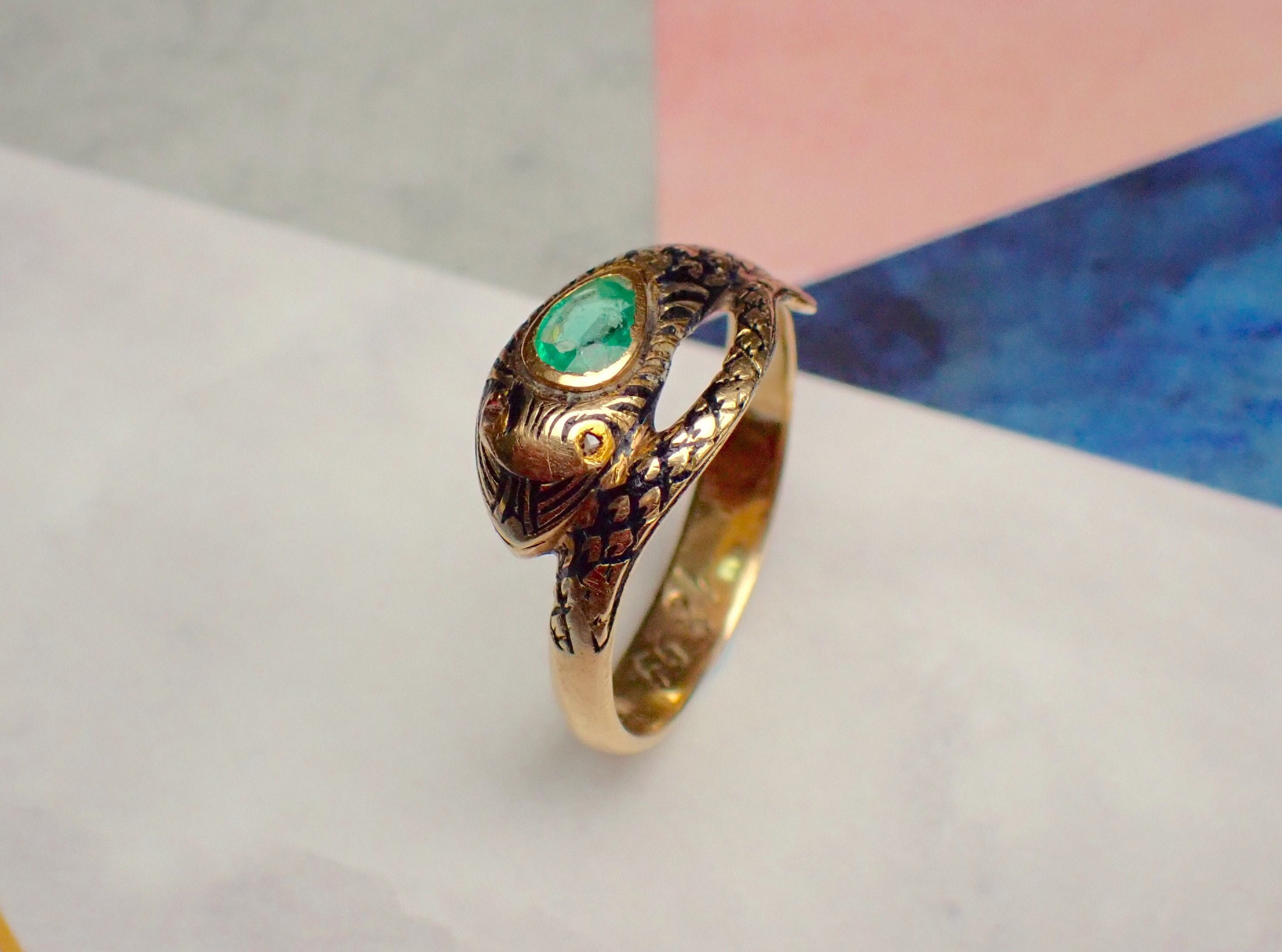 Emerald cheap snake ring