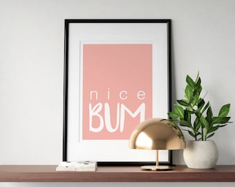 Colourful Cheeky Bathroom Art Print | Funny Bold Minimalist Statement Wall Decor | Humorous Typography Toilet Picture | Contemporary WC Sign