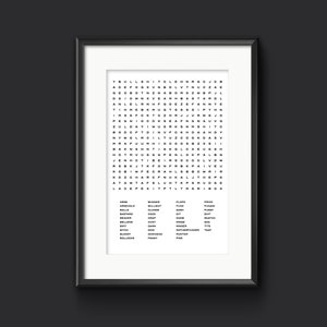 Word Search Wandkunst. Erwachsene Wanddekoration, Rude Print, Lustiges Badezimmer Druck, dunkler Humor Wanddekoration, Toilettenschild