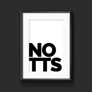 NOTTS - Nottinghamshire Tipografia Stampa, Immagine del Nome del Luogo, Segno d'Arte della Città