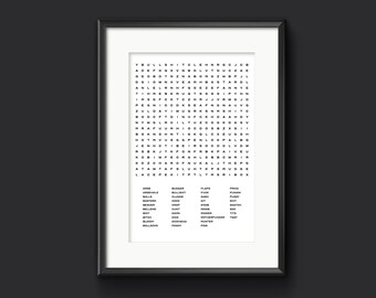 Explicit Word Search Wall Art. Adult Wall Decor, Rude Print, Funny Bathroom Print, Dark Humour Wall Decor, Toilet Sign