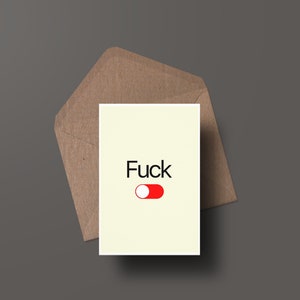 Carte de vœux vierge. N’importe quelle carte d’occasion. Note de typographie d’humour adulte. Carte Pissy Fuck Off