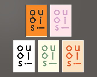 Blank Greeting Card. Any Occasion Card. French Language Typography Notecard