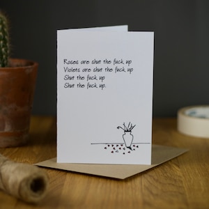 Carte de Saint-Valentin grincheuse | Carte de vœux sarcastique | Carte de l’humour noir