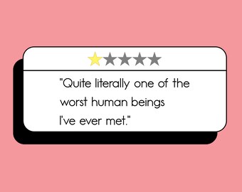 Blank Greeting Card. Any Occasion Card. Adult Humour Typography Notecard. Sarcastic Bad Review Card. Funny Review Card