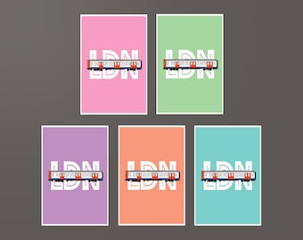 Blank Greeting Card MULTIPACK. Any Occasion Card. London Underground Notecard