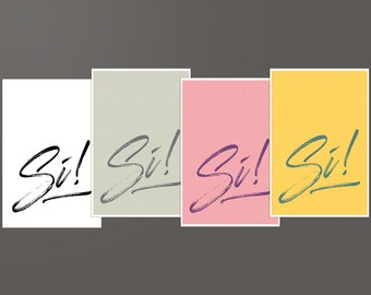 Blank Greeting Card. Any Occasion Card. Italian Language Typography Notecard