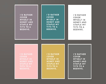 Blank Greeting Card. Any Occasion Card. Adult Humour Typography Notecard