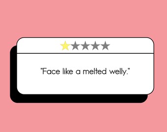 Blank Greeting Card. Any Occasion Card. Adult Humour Typography Notecard. Sarcastic Bad Review Card. Funny Review Card