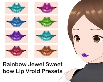 Verbluffende Rainbow Jewel Preset VRoid Asset - Volledig geanimeerd en aanpasbaar voor virtuele streamers Digitale download Vroid VTuber