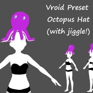 Vibrant 3D Octopus Hat Pet VTuber Asset - Fully Customizable & Animated for Virtual Streamers Vroid Downloadable Preset