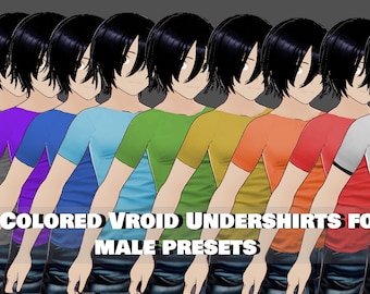 Vroid Male Innter Top Shirt TShirt VTuber Asset - Fully Customizable & Animated for Virtual Streamers Vroid Downloadable Preset